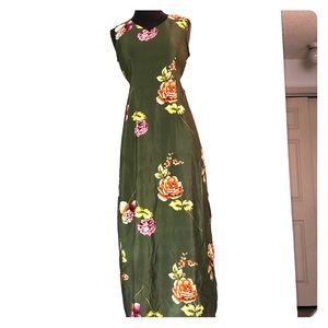 Olive greens flower dress